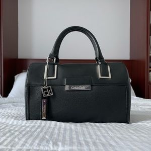 Calvin Klein Black Leather Rounded Handbag
